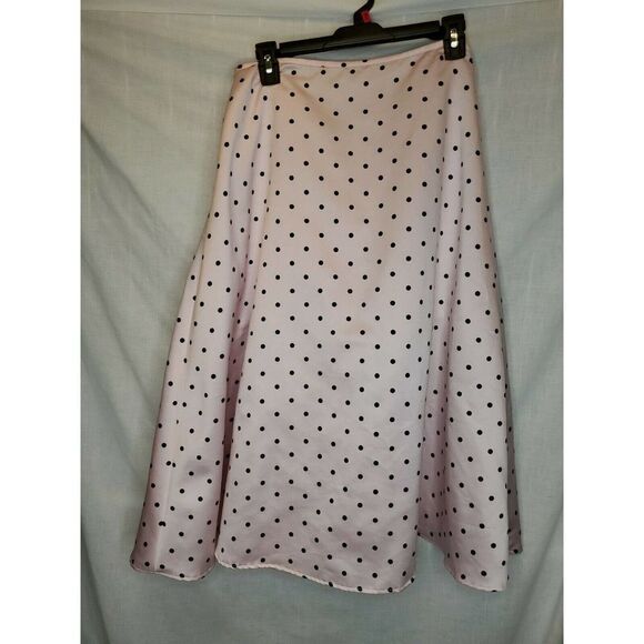 50's Skirt Girl's Size 16 Pink w/t Black Polka Dots Full Underneath Bonnie Jean - Picture 7 of 8